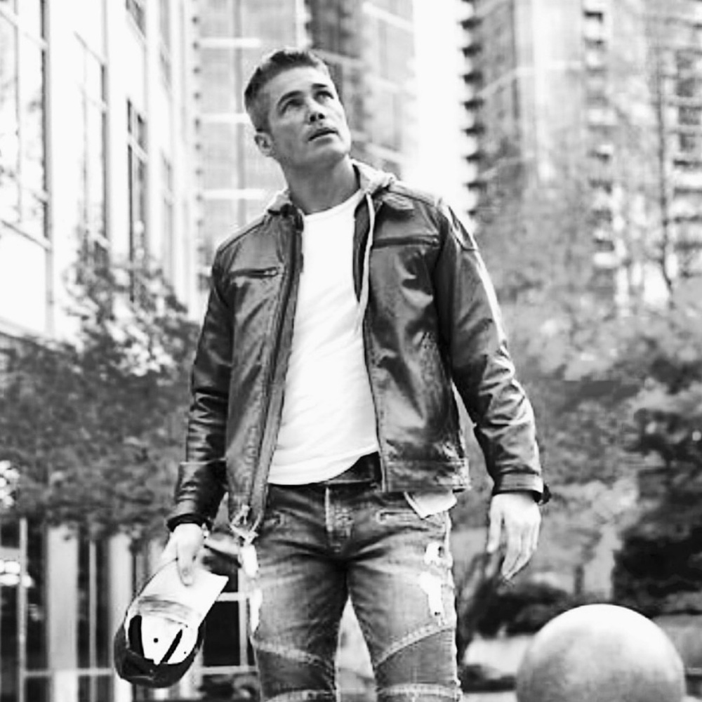 Men’s Asos Blue Soft Leather Jacket size small